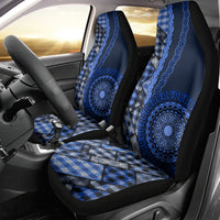 New Zealand Aotearoa Car Seat Cover Maori Harakeke Weaving Pattern Blue LT05 - Polynesian Pride