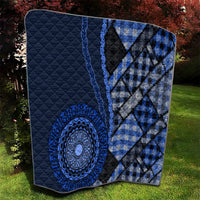 New Zealand Aotearoa Quilt Maori Harakeke Weaving Pattern Blue LT05 - Polynesian Pride