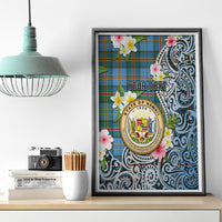 Hawaii State Canvas Wall Art Tropical Flowers With Tartan Pattern LT05 - Polynesian Pride
