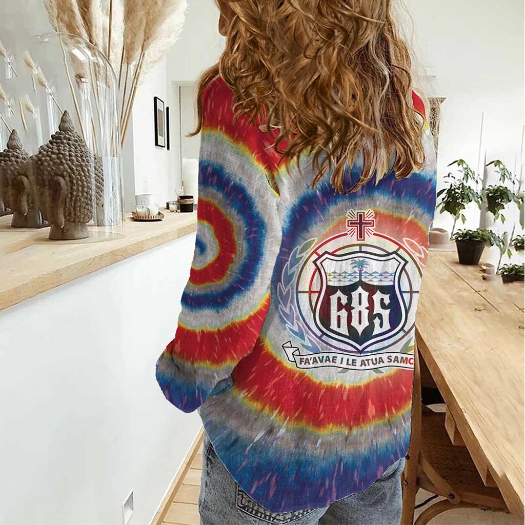 Samoa Women Casual Shirt Tie Dye Unique Style