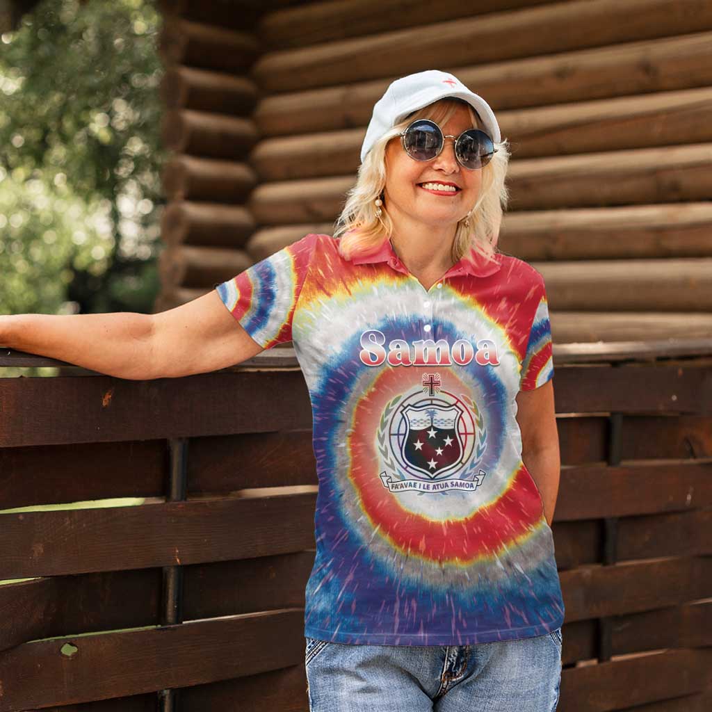 Samoa Women Polo Shirt Tie Dye Unique Style