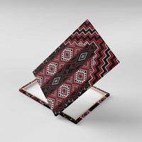 New Zealand Aotearoa Canvas Wall Art Red Poutama With Taniko Pattern LT05