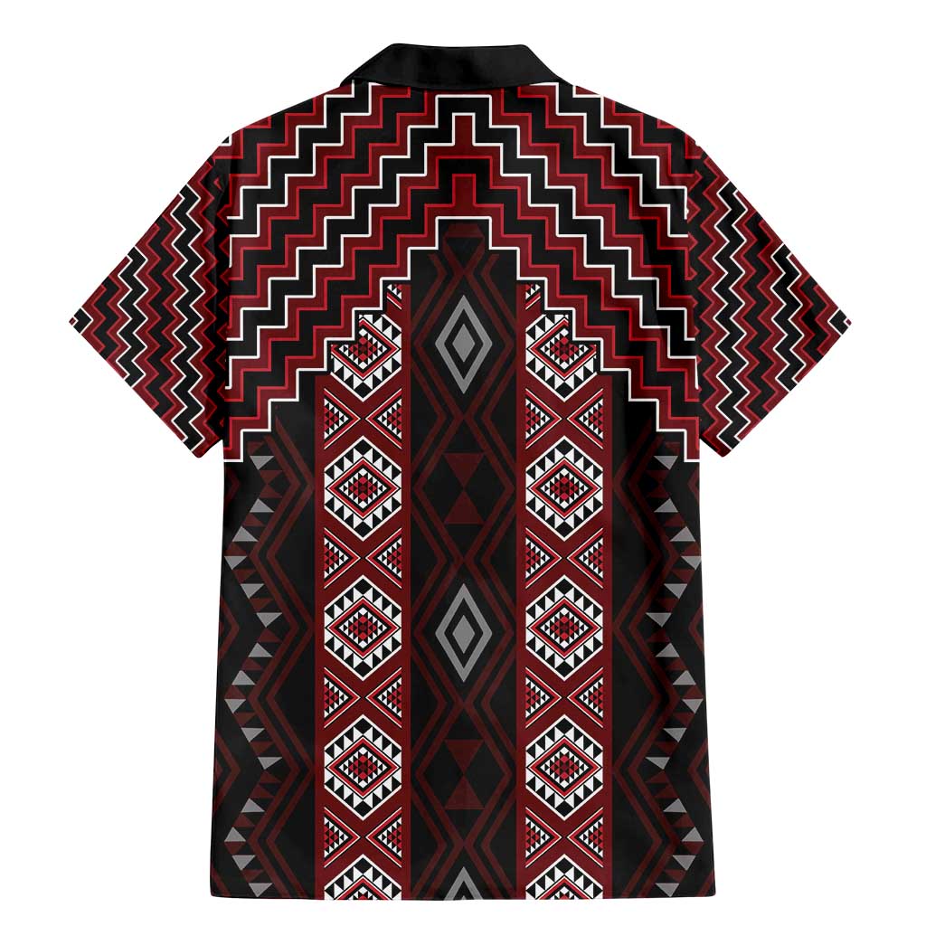 New Zealand Aotearoa Family Matching Mermaid Dress and Hawaiian Shirt Red Poutama With Taniko Pattern LT05 - Polynesian Pride