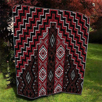 New Zealand Aotearoa Quilt Red Poutama With Taniko Pattern LT05 - Polynesian Pride
