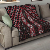New Zealand Aotearoa Quilt Red Poutama With Taniko Pattern LT05 - Polynesian Pride