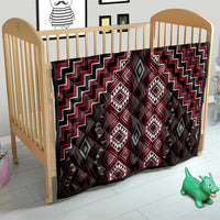 New Zealand Aotearoa Quilt Red Poutama With Taniko Pattern LT05 - Polynesian Pride