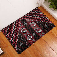 New Zealand Aotearoa Rubber Doormat Red Poutama With Taniko Pattern LT05