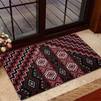 New Zealand Aotearoa Rubber Doormat Red Poutama With Taniko Pattern LT05