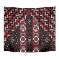 New Zealand Aotearoa Tapestry Red Poutama With Taniko Pattern LT05 - Polynesian Pride