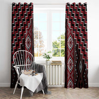 New Zealand Aotearoa Window Curtain Red Poutama With Taniko Pattern LT05