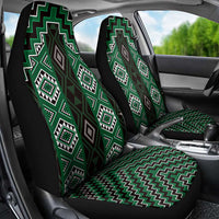 New Zealand Aotearoa Car Seat Cover Green Poutama With Taniko Pattern LT05