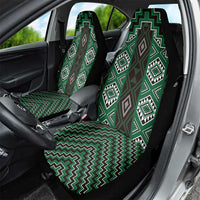New Zealand Aotearoa Car Seat Cover Green Poutama With Taniko Pattern LT05