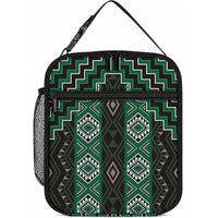 New Zealand Aotearoa Lunch Bag Green Poutama With Taniko Pattern LT05 10.2 × 8.3 × 4.3 inch Green - Polynesian Pride