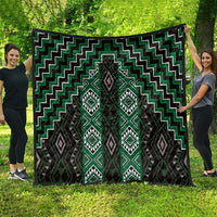 New Zealand Aotearoa Quilt Green Poutama With Taniko Pattern LT05 - Polynesian Pride