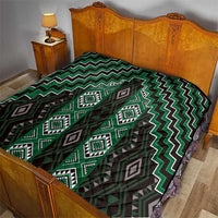New Zealand Aotearoa Quilt Green Poutama With Taniko Pattern LT05 - Polynesian Pride
