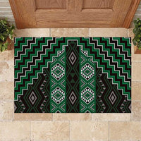 New Zealand Aotearoa Rubber Doormat Green Poutama With Taniko Pattern LT05
