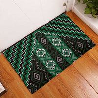 New Zealand Aotearoa Rubber Doormat Green Poutama With Taniko Pattern LT05