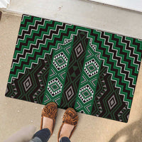 New Zealand Aotearoa Rubber Doormat Green Poutama With Taniko Pattern LT05