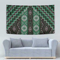 New Zealand Aotearoa Tapestry Green Poutama With Taniko Pattern LT05 - Polynesian Pride