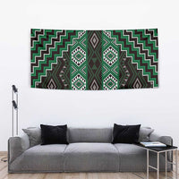 New Zealand Aotearoa Tapestry Green Poutama With Taniko Pattern LT05 - Polynesian Pride