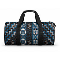 New Zealand Aotearoa Duffle Bag Blue Poutama With Taniko Pattern LT05 One size Blue - Polynesian Pride