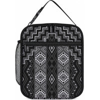 New Zealand Aotearoa Lunch Bag Black Poutama With Taniko Pattern