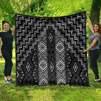 New Zealand Aotearoa Quilt Black Poutama With Taniko Pattern LT05 - Polynesian Pride