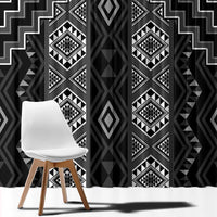 New Zealand Aotearoa Window Curtain Black Poutama With Taniko Pattern LT05