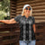 New Zealand Aotearoa Women Polo Shirt Black Poutama With Taniko Pattern LT05