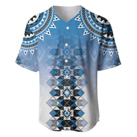 New Zealand Baseball Jersey Poutama Mix Blue Taniko Inspired Art LT05 Blue - Polynesian Pride