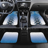 New Zealand Car Mats Poutama Mix Blue Taniko Inspired Art LT05