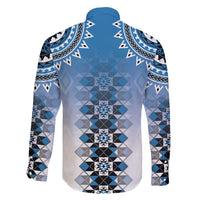 New Zealand Family Matching Long Sleeve Bodycon Dress and Hawaiian Shirt Poutama Mix Blue Taniko Inspired Art LT05 - Polynesian Pride