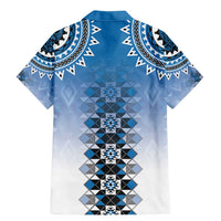 New Zealand Family Matching Mermaid Dress and Hawaiian Shirt Poutama Mix Blue Taniko Inspired Art LT05 - Polynesian Pride