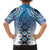 New Zealand Family Matching Off The Shoulder Long Sleeve Dress and Hawaiian Shirt Poutama Mix Blue Taniko Inspired Art LT05