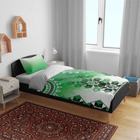 New Zealand Bedding Set Poutama Mix Green Taniko Inspired Art LT05