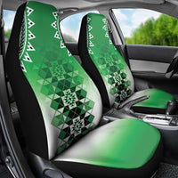 New Zealand Car Seat Cover Poutama Mix Green Taniko Inspired Art LT05
