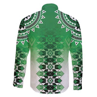 New Zealand Family Matching Mermaid Dress and Hawaiian Shirt Poutama Mix Green Taniko Inspired Art LT05 - Polynesian Pride