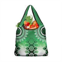 New Zealand Grocery Bag Poutama Mix Green Taniko Inspired Art