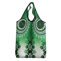 New Zealand Grocery Bag Poutama Mix Green Taniko Inspired Art