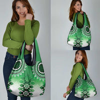 New Zealand Grocery Bag Poutama Mix Green Taniko Inspired Art
