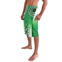 New Zealand Lavalava Poutama Mix Green Taniko Inspired Art LT05