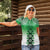 New Zealand Women Polo Shirt Poutama Mix Green Taniko Inspired Art LT05