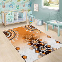 New Zealand Area Rug Poutama Mix Orange Taniko Inspired Art LT05