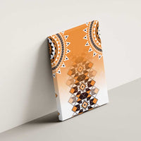 New Zealand Canvas Wall Art Poutama Mix Orange Taniko Inspired Art LT05