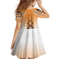 New Zealand Family Matching Summer Maxi Dress and Hawaiian Shirt Poutama Mix Orange Taniko Inspired Art LT05 - Polynesian Pride