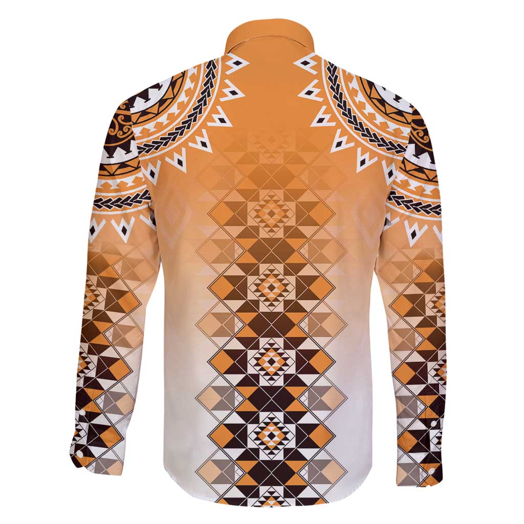 New Zealand Family Matching Tank Maxi Dress and Hawaiian Shirt Poutama Mix Orange Taniko Inspired Art LT05 - Polynesian Pride