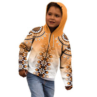 New Zealand Kid Hoodie Poutama Mix Orange Taniko Inspired Art LT05