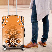 New Zealand Luggage Cover Poutama Mix Orange Taniko Inspired Art LT05