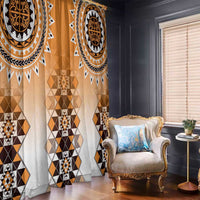 New Zealand Window Curtain Poutama Mix Orange Taniko Inspired Art LT05