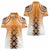 New Zealand Women Polo Shirt Poutama Mix Orange Taniko Inspired Art LT05